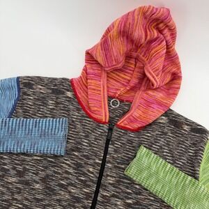 One Girl Who Zip Up Hoodie Women Small Multicolor Space Dye Colorblock